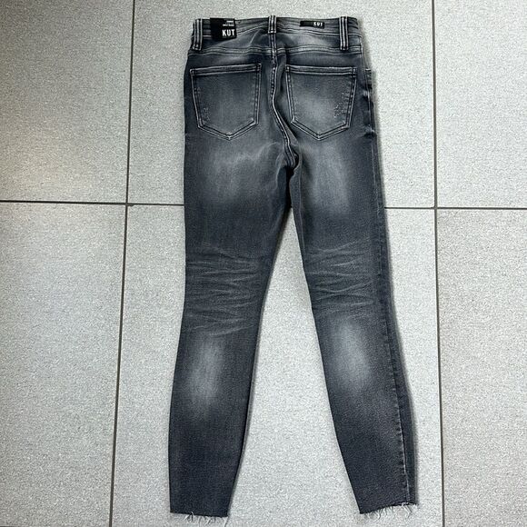 NWT Kut from the Kloth Distressed High Rise Connie Fab Ab Ankle Skinny Raw Hem 2 - Picture 7 of 16